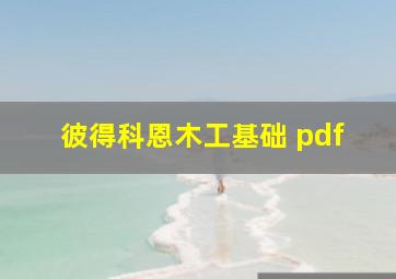 彼得科恩木工基础 pdf